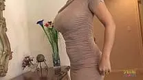 Beautiful milf with big tits and nicely shaped body masturbated before her boy toy arrived. When he arrived, the cougar seduced him and sucked his dick before taking it in her pierced pussy