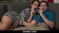 Stepson Got Full Access to His Stepmom’s Big Milf Tits and Stepsister’s Sweet Teen Pussy – Cncmilf