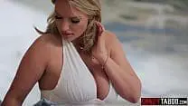 Curvy MILF Gulps Massive Cock and Moans During Rough Sex